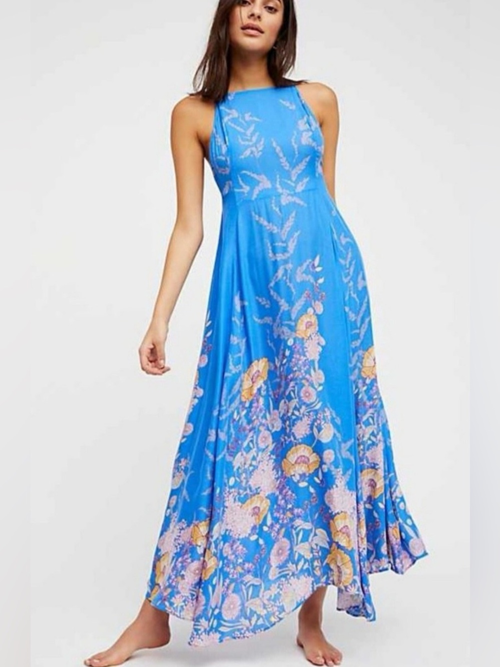 Free People Embrace It floral square neck spaghetti strap maxi dress